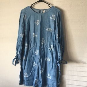 NWT OLD NAVY JEAN FLORAL LONG SLEEVED DRESS S:M
